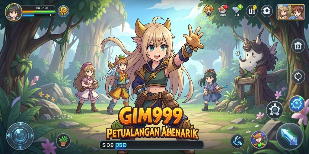 Tampilan screenshot GIM999 menampilkan aksi karakter dalam pertempuran seru.
