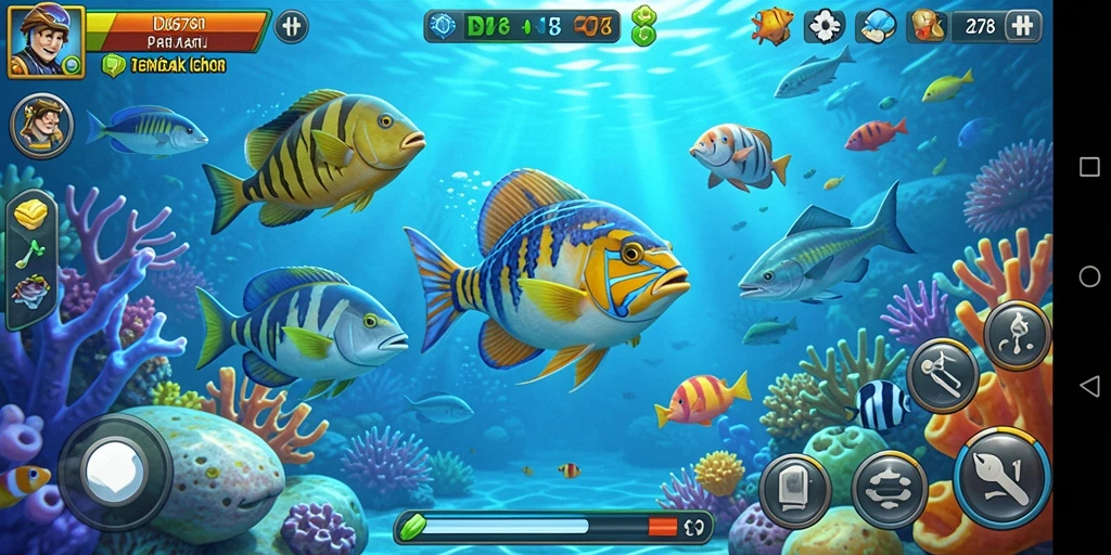 Screenshot gameplay ID678 menampilkan aksi tembak ikan yang mendebarkan.