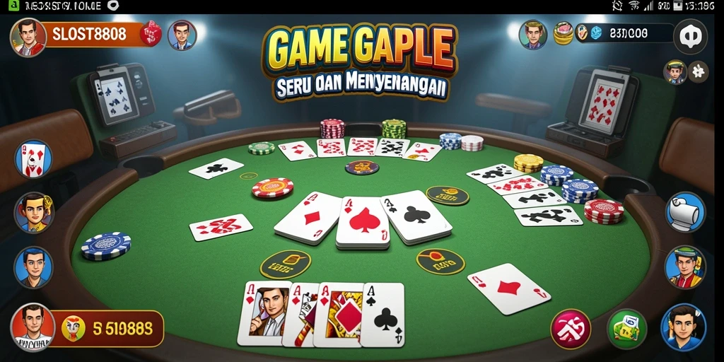 Screenshot gameplay SLOST8808 yang menampilkan keseruan bermain Gaple.