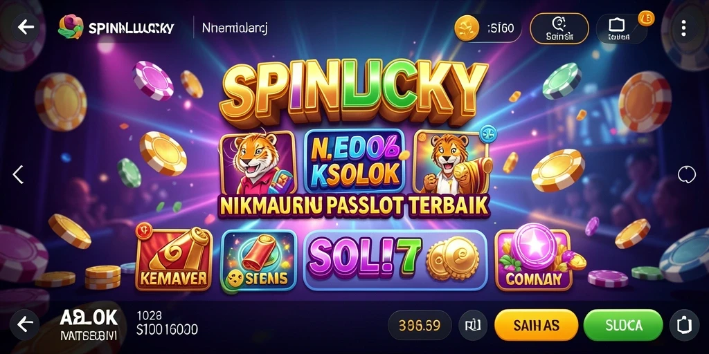 Tampilan gameplay di SPINLUCKY dengan berbagai tema slot yang menarik.