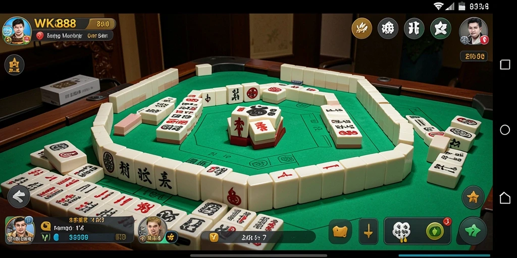 Tangkapan layar WK888 menampilkan gameplay seru Mahjong yang menantang.